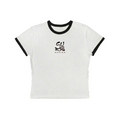 Suave Retro Girly Black and White Ringer Tee