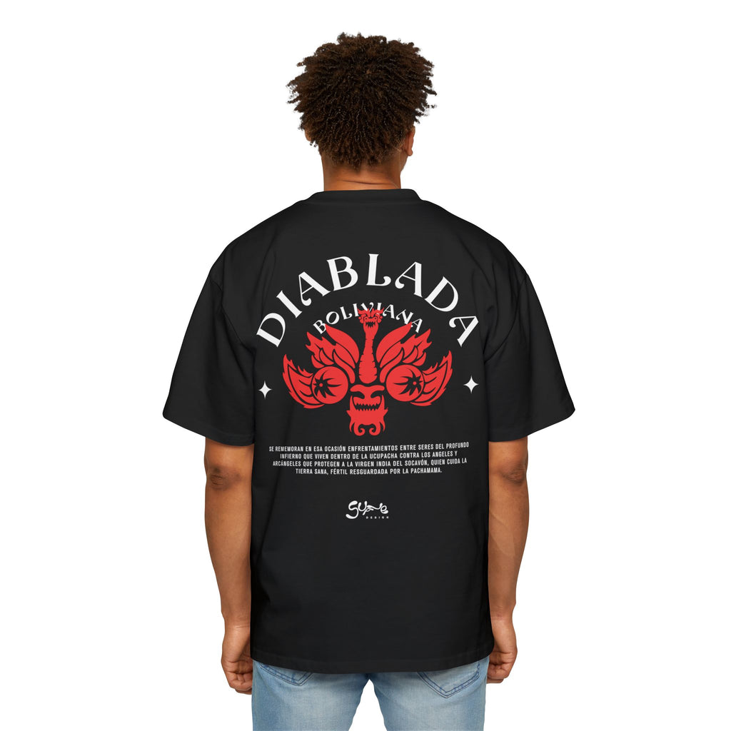 Bolivian Diablada Unisex Oversized Black Tee