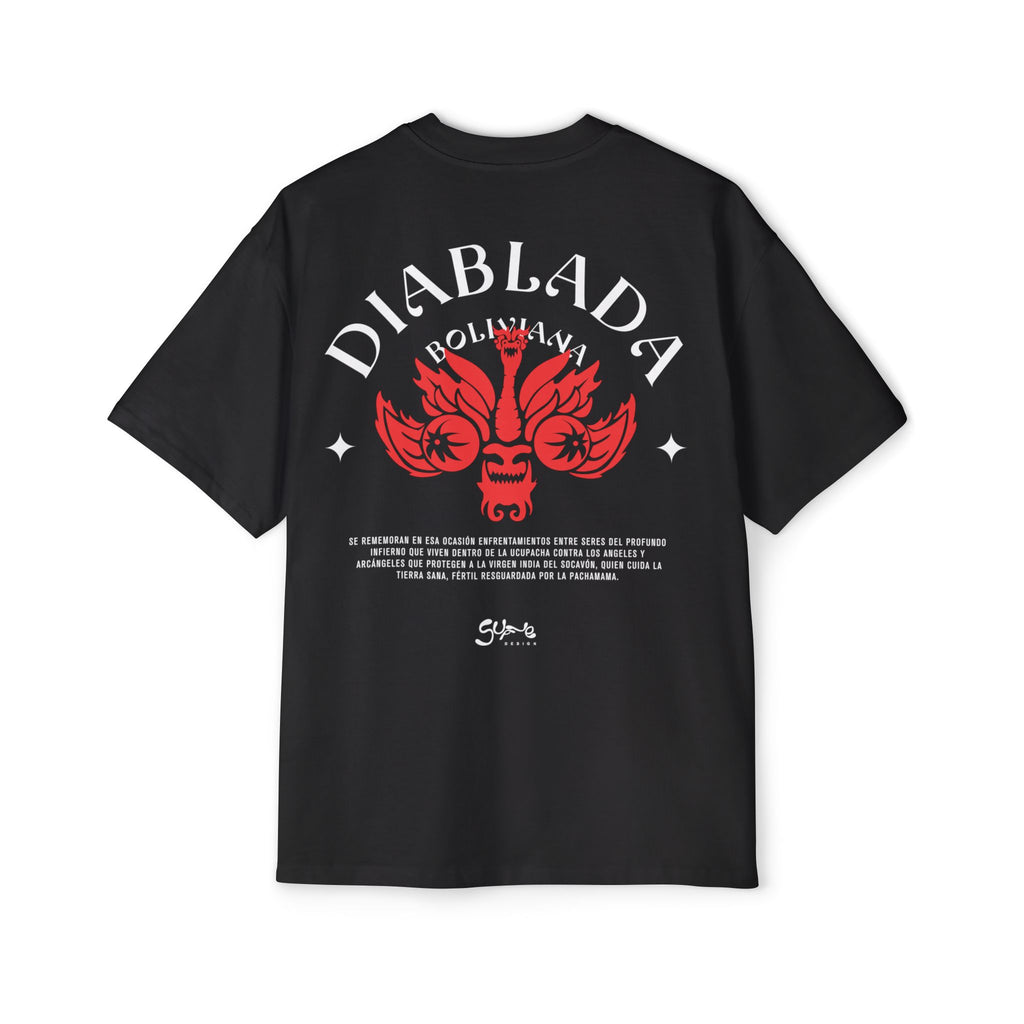 Bolivian Diablada Unisex Oversized Black Tee
