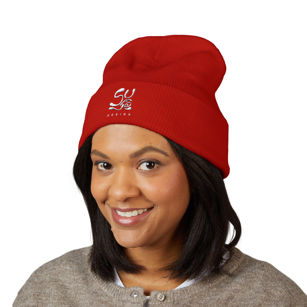 Suave Embroidered Cuffed Beanie